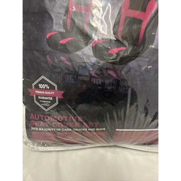 Seat Cover Complete Set for Car Truck SUV Van -Flat Poly Cloth Fabric- 2 PC Red - Picture 2 of 7